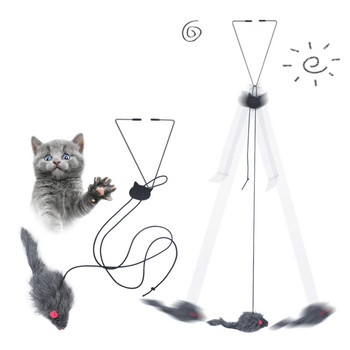Котешка интерактивна играчка, прибираща се висяща врата, тип забавна пръчка, въже за надраскване на котка, мишка, дразнене, играчка за котка, инструменти за обучение за улавяне на домашни любимци