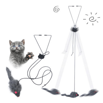 Cat Interactive Toy Πτυσσόμενος Τύπος Κρεμαστός Πόρτας Funny Stick Cat Scratch Σχοινί Ποντίκι Tease Παιχνίδι γάτας Εργαλεία εκπαίδευσης για σύλληψη κατοικίδιων