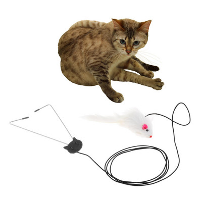 Mačka interaktivna igračka na uvlačenje Vrsta visećih vrata Smiješni štap Uže za mačje grebanje Miš zadirkivanje Igračka za mačke Alati za obuku hvatanja ljubimaca