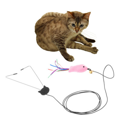 Mačka interaktivna igračka na uvlačenje Vrsta visećih vrata Smiješni štap Uže za mačje grebanje Miš zadirkivanje Igračka za mačke Alati za obuku hvatanja ljubimaca