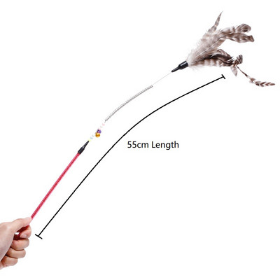 Kassimänguasjad Sulepulk Teaser Wand Interaktiivne mänguasi kassipoegadele Treening Mängi kiusamine Agita kassi lõbusaid tarvikuid