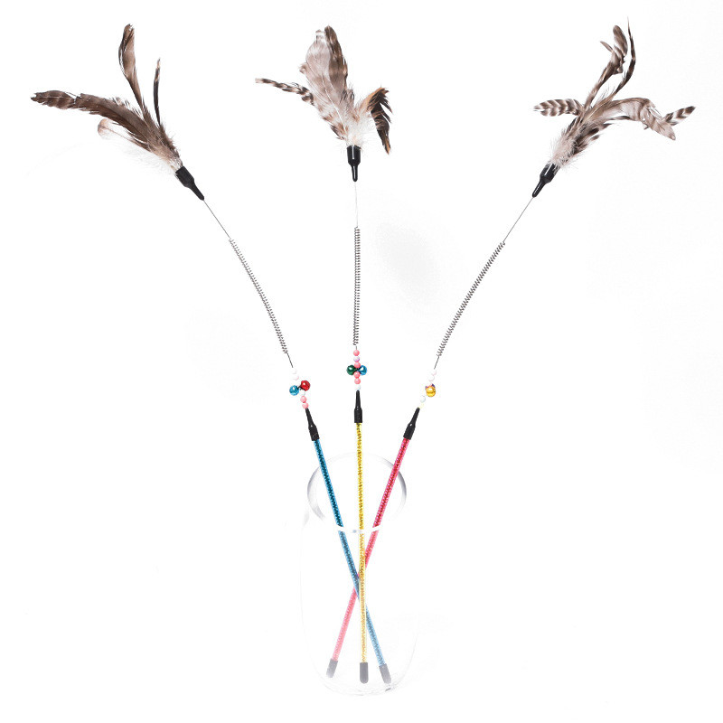 Kassimänguasjad Sulepulk Teaser Wand Interaktiivne mänguasi kassipoegadele Treening Mängi kiusamine Agita kassi lõbusaid tarvikuid