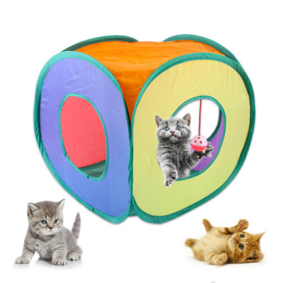 Cat Tunnel Square Πτυσσόμενο Cube Γάτα Πτυσσόμενη Σκηνή Γάτα Αστεία Εσωτερική Γάτα Σπίτι Hideaway Σπήλαιο για γάτες Γατάκια Κουτάβια Παιχνίδια