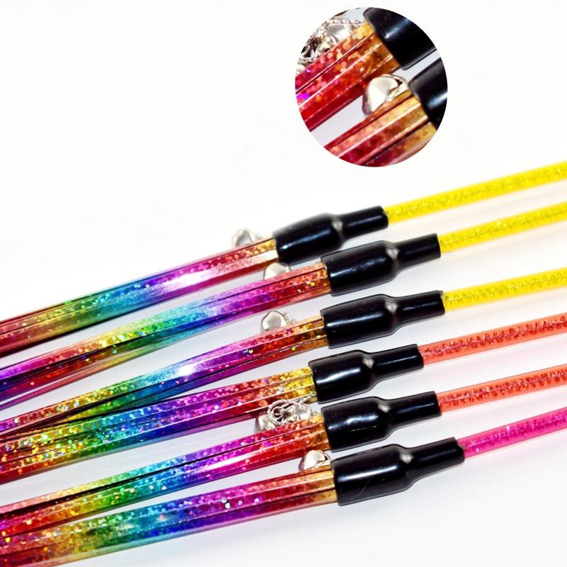 2PCS Cat Teaser Wand Coloful Ribbon Kitten Toy Plišana igračka za mačke W/ Tassel Kitten Teasering Toy Interaktivna igračka za mačke Igračka za dresuru ljubimaca