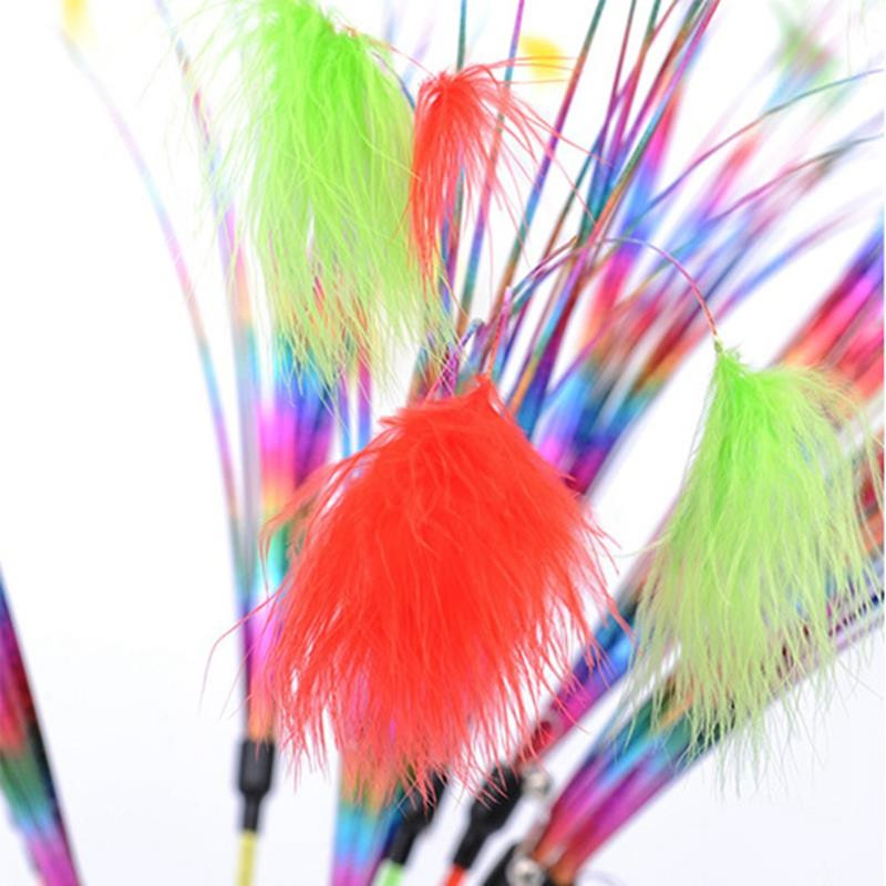 2PCS Cat Teaser Wand Coloful Ribbon Kitten Toy Plišana igračka za mačke W/ Tassel Kitten Teasering Toy Interaktivna igračka za mačke Igračka za dresuru ljubimaca