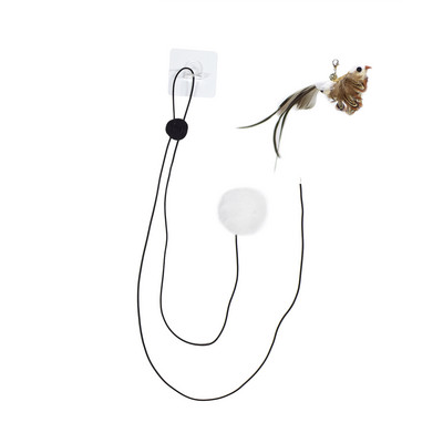 Simulatsioon linnukassi mänguasi, reguleeritava pikkusega rippuva ukse tüüp, kahepealine kassi kriimustusnöör Naljakas interaktiivne kasside mänguasi