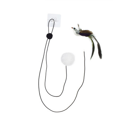 Simulatsioon linnukassi mänguasi, reguleeritava pikkusega rippuva ukse tüüp, kahepealine kassi kriimustusnöör Naljakas interaktiivne kasside mänguasi