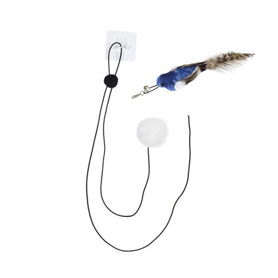 Simulatsioon linnukassi mänguasi, reguleeritava pikkusega rippuva ukse tüüp, kahepealine kassi kriimustusnöör Naljakas interaktiivne kasside mänguasi