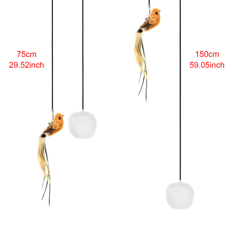 Simulatsioon linnukassi mänguasi, reguleeritava pikkusega rippuva ukse tüüp, kahepealine kassi kriimustusnöör Naljakas interaktiivne kasside mänguasi