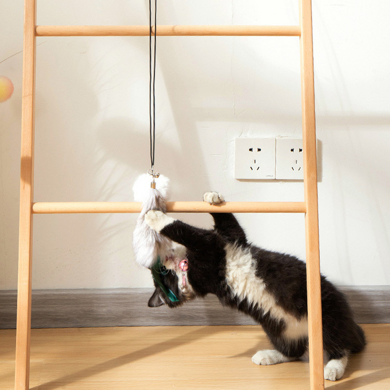 Simulatsioon linnukassi mänguasi, reguleeritava pikkusega rippuva ukse tüüp, kahepealine kassi kriimustusnöör Naljakas interaktiivne kasside mänguasi