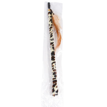 Funny Cat Teaser Fake Feather Cat Stick Cat Wand Teaser Kitten Leopard Print Wand Toy Interactive Toy Training Toy Cat Pet Toy