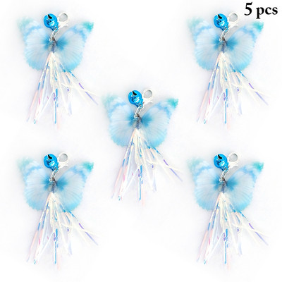 5 bucăți/set Înlocuitori de jucărie pentru pisici, panglică în formă de fluture, atașamente pentru baghetă de pisică, rezerve pentru animale de companie Jucărie de dresaj pentru animale de companie pentru Gatos