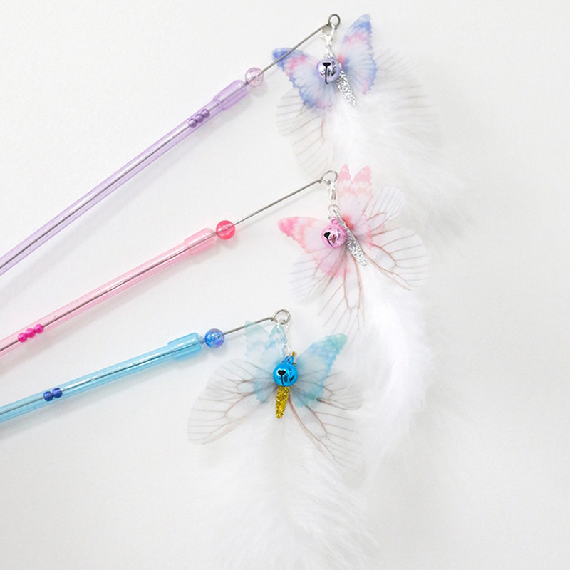 5 bucăți/set Înlocuitori de jucărie pentru pisici, panglică în formă de fluture, atașamente pentru baghetă de pisică, rezerve pentru animale de companie Jucărie de dresaj pentru animale de companie pentru Gatos