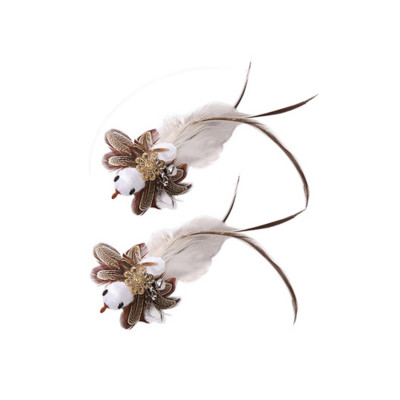 Kassimänguasjad Simulatsioon lind interaktiivne kassimänguasi Naljakas karvane sulelind kellukesega kassipulgaga mänguasi kassipojale, kes mängib kiusamiskepi mänguasja