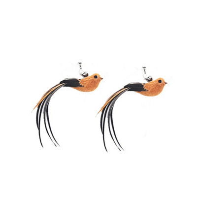 Kassimänguasjad Simulatsioon lind interaktiivne kassimänguasi Naljakas karvane sulelind kellukesega kassipulgaga mänguasi kassipojale, kes mängib kiusamiskepi mänguasja