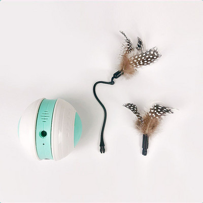 Električna Led mačja igračka Lopta za mačke Automatsko kotrljanje Teaser Pero Smart Squeak Toy Interaktivne igračke protiv stresa Mačić Usb