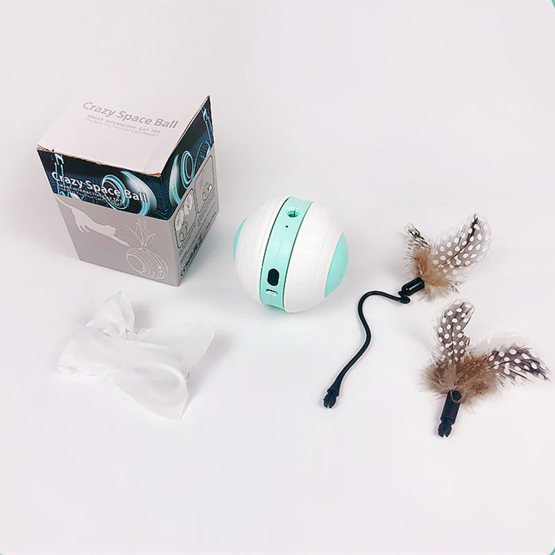 Električna Led mačja igračka Lopta za mačke Automatsko kotrljanje Teaser Pero Smart Squeak Toy Interaktivne igračke protiv stresa Mačić Usb