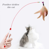 Igračke od perja od čelične žice za mačke Interaktivno mače Zvono od perja Igračke za mačke Tease Štap Štapić Smiješne potrepštine za kućne ljubimce Proizvod za Kitty