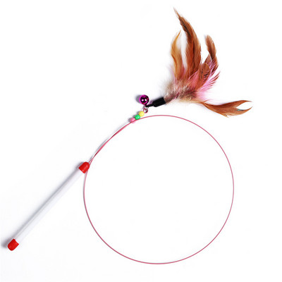 Igračke od perja od čelične žice za mačke Interaktivno mače Zvono od perja Igračke za mačke Tease Štap Štapić Smiješne potrepštine za kućne ljubimce Proizvod za Kitty