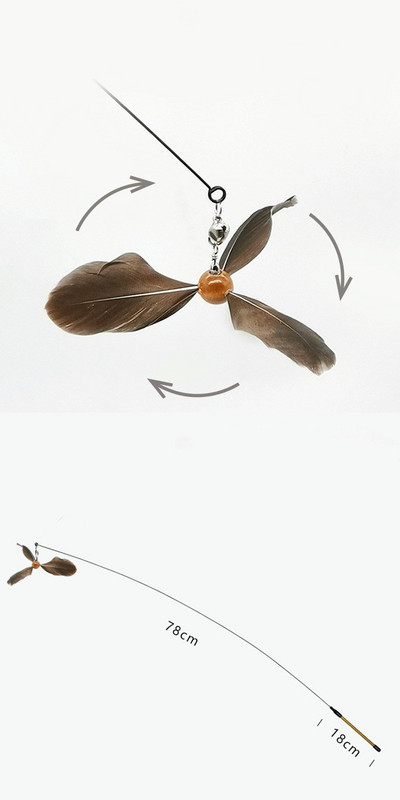 Igračke od perja od čelične žice za mačke Interaktivno mače Zvono od perja Igračke za mačke Tease Štap Štapić Smiješne potrepštine za kućne ljubimce Proizvod za Kitty