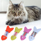 Πολύχρωμο παιχνίδι γάτας σε σχήμα ψαριού με εύκαμπτο ελατήριο λάστιχου για γάτες Παιχνίδι για γάτες Ψάρια για γάτες Ζώα Κατοικίδια