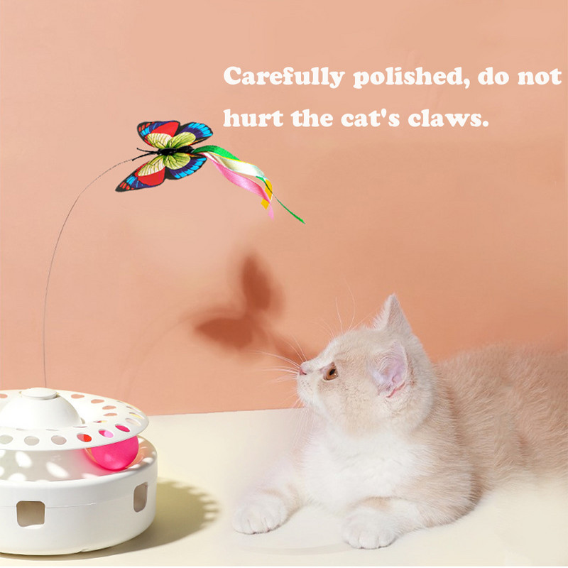 Smart Electric Cat Butterfly Toy 3 in 1 Pet Funny Cat Feather Punching Machine Crazy Game Funny Cat Stick Device Toy Tanjur