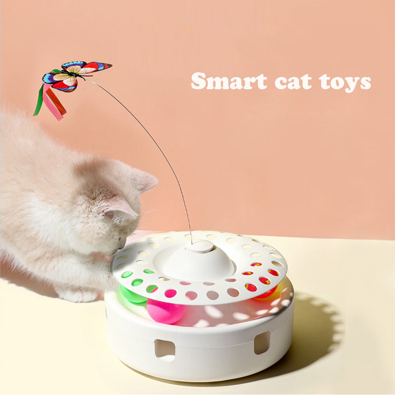 Smart Electric Cat Butterfly Toy 3 in 1 Pet Funny Cat Feather Punching Machine Crazy Game Funny Cat Stick Device Toy Tanjur
