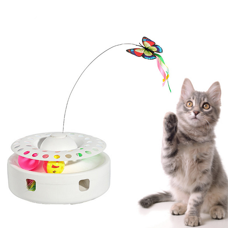 Smart Electric Cat Butterfly Toy 3 in 1 Pet Funny Cat Feather Punching Machine Crazy Game Funny Cat Stick Device Toy Tanjur