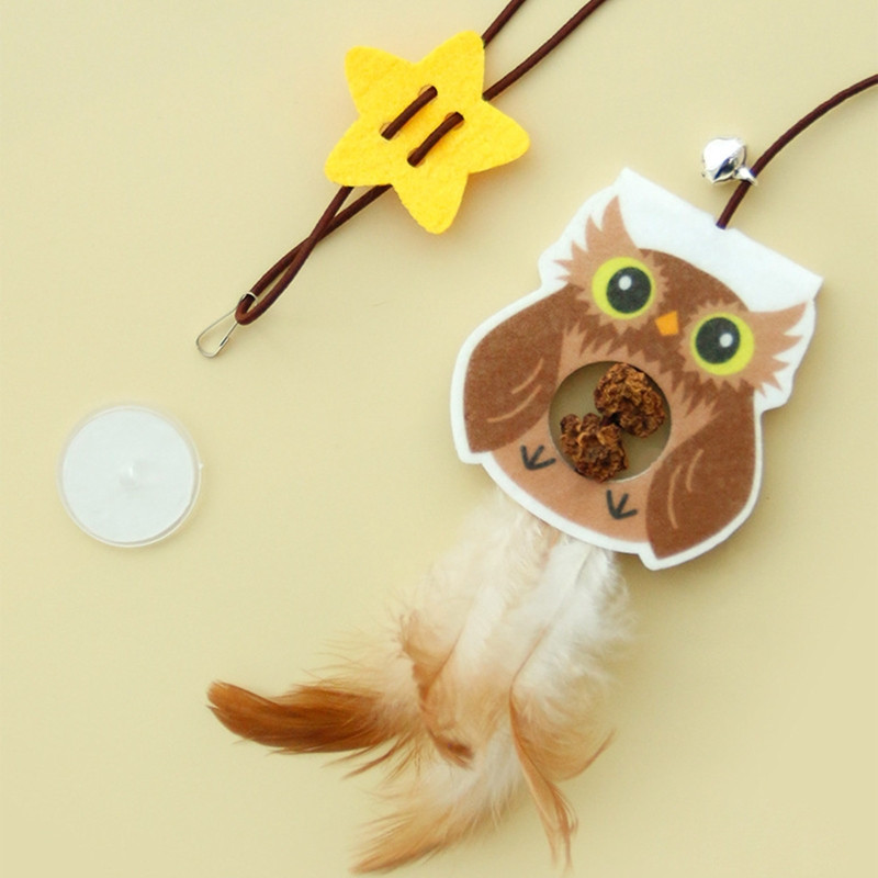 Interaktiivne mänguasi 6,6 jalga elastsest traadist sulgedest plüüsist ripats kassipuu pallid Silvervine puuviljamänguasjad kingitus kassipojale