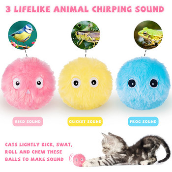 Smart Cat Toys Interactive Ball Catnip Cat Training Toy Touch Sound Toys Calls Cat Training Supplies Toy for Cat Tri-color