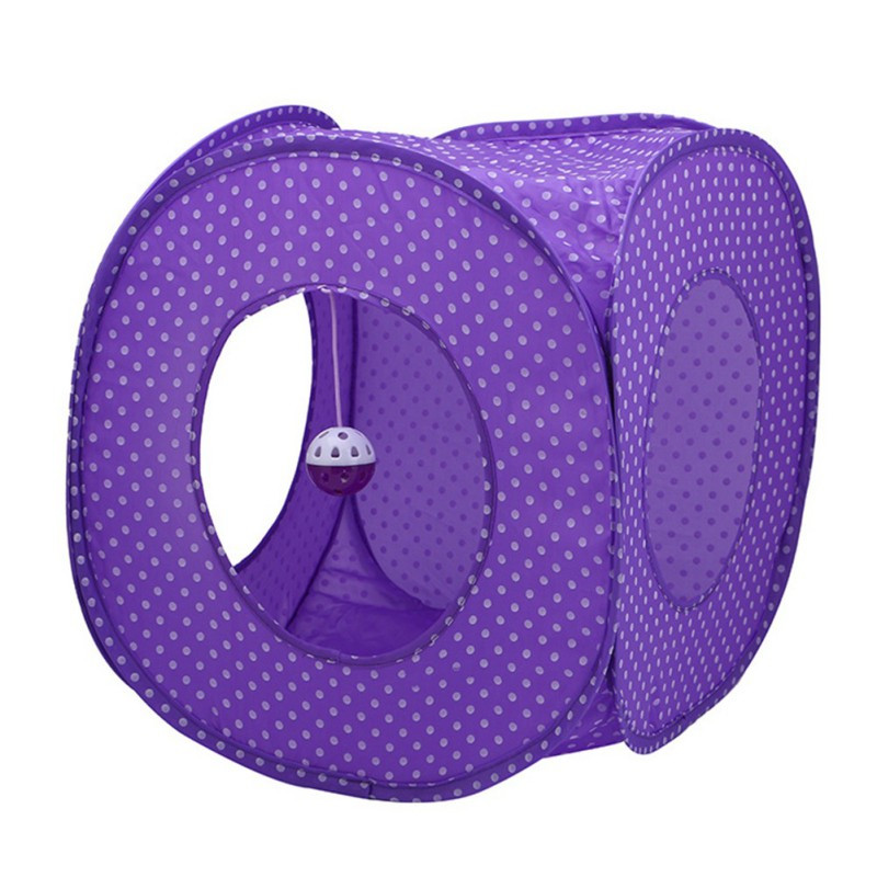 Krevet za kućne ljubimce za mačke Štene Sklopiva mačka Igračka Šator Kuća Mačje gnijezdo Točkasti tunel Ljetni šator za zečeve Hrčak Ljubičasta