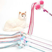Jucărie pentru pisici pentru animale de companie Baghetă cu ciucuri pentru animale de companie cu clopoțel cu pompon Baghetă colorată pentru pisică pentru pisici Cu margele pentru pisică Stick pentru pisici Jucărie interactivă