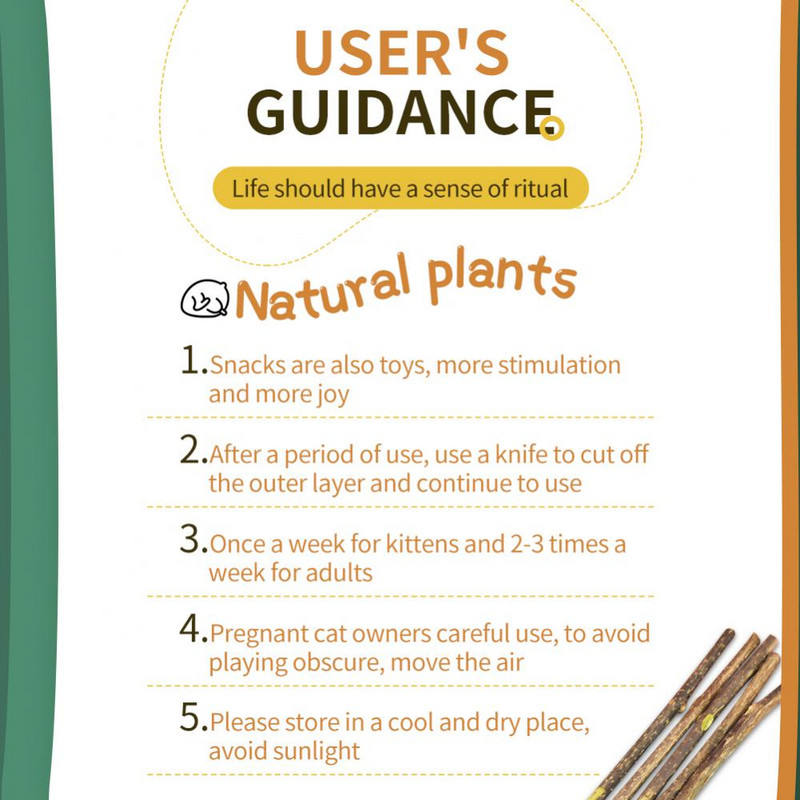 Natūralus Catnip Stick kačių valymo dantis krūminė dantų pasta Silvervine Actinidia Fruit Cat Užkandžiai naminiams gyvūnėliams Priedai katėms