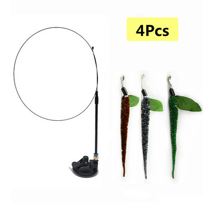 4Pc simulacija mačke Plišana igračka s crvima sa zvonom Interaktivna igračka za mačke Super vakuumska čašica odvojiva za igru mačaka u zatvorenom prostoru Vježba potjera