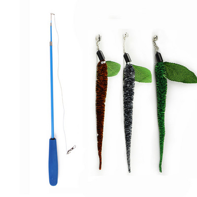 4Pc simulacija mačke Plišana igračka s crvima sa zvonom Interaktivna igračka za mačke Super vakuumska čašica odvojiva za igru mačaka u zatvorenom prostoru Vježba potjera