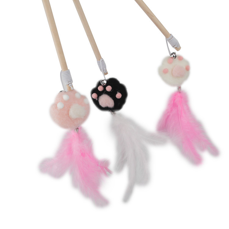 Igračka za mačke Mačja kandža zadirkivanje Mačji štap Drveni stup Zvono od perja Spot Mačka Mačka Samopozdrav Interaktivna oprema za kućne ljubimce Dropshipping