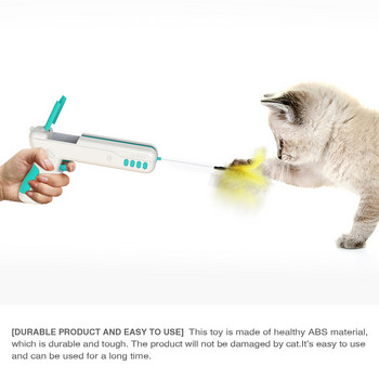 Αστείο διαδραστικό παιχνίδι γάτας με φτερά και μπάλα Γνήσιο πιστόλι ραβδί γάτας για γατάκια κουτάβια Μικρά σκυλιά Προϊόντα για κατοικίδια για Dropshipping