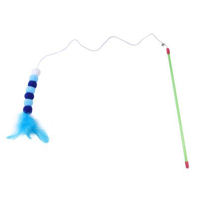 Γάτα Funny Feather Pompon Stick with Bell Playing Dangle Faux Mice Tease Fun Kitten Rod Toy Διαδραστικό καλάμι ψαρέματος Woobies