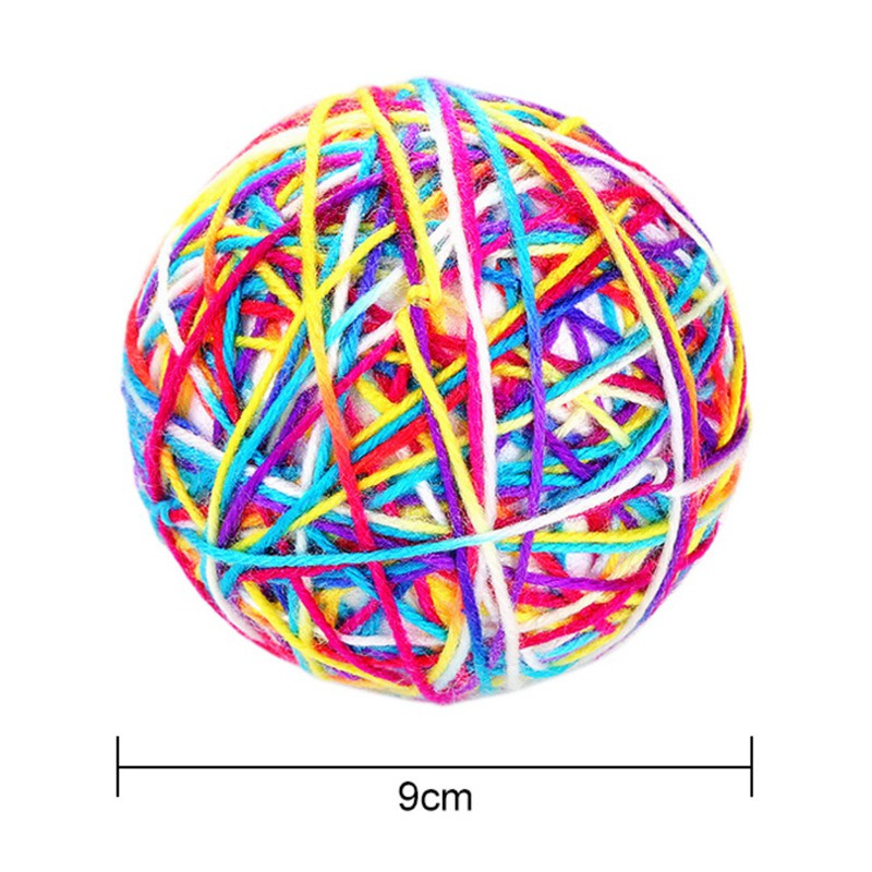 Lemmikkasside veeremispallimänguasjad Värvilised villased lõngad Kassipojad Scratch Ball mänguasjad treenimiseks