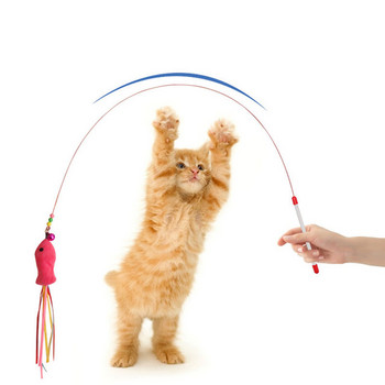 Ελαστικός μεταλλικός βραχίονας Tease Stick γάτα αστείο παιχνίδι με ραβδί + 3 τεμ.