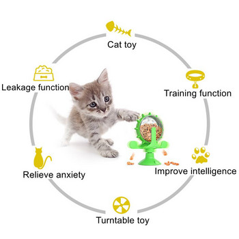 Αστείο πικάπ για γάτα Παιχνίδι κατοικίδιο ζώο Ανεμόμυλος Διαρροή τροφής Κάδος Γάτα Εκπαίδευση Παιχνίδι Διασκέδασης Βελτίωση νοημοσύνης με κορόιδο