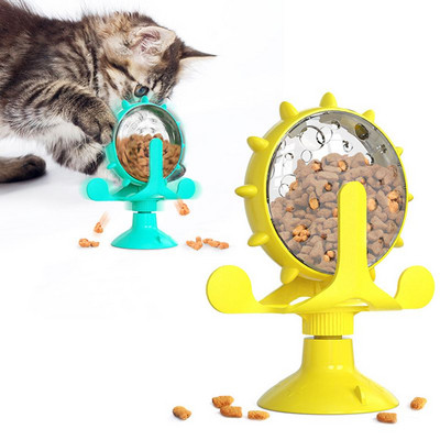 Αστείο πικάπ για γάτα Παιχνίδι κατοικίδιο ζώο Ανεμόμυλος Διαρροή τροφής Κάδος Γάτα Εκπαίδευση Παιχνίδι Διασκέδασης Βελτίωση νοημοσύνης με κορόιδο