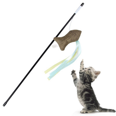 Jucărie pentru pisici, 1 bucată, pisică colorată, decor cu minge de ratan