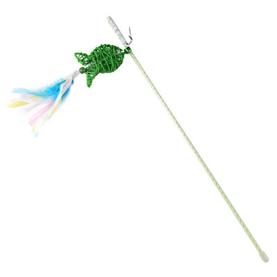 Jucărie pentru pisici, 1 bucată, pisică colorată, decor cu minge de ratan