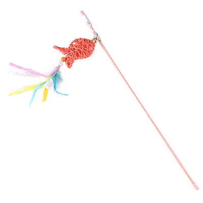 Jucărie pentru pisici, 1 bucată, pisică colorată, decor cu minge de ratan