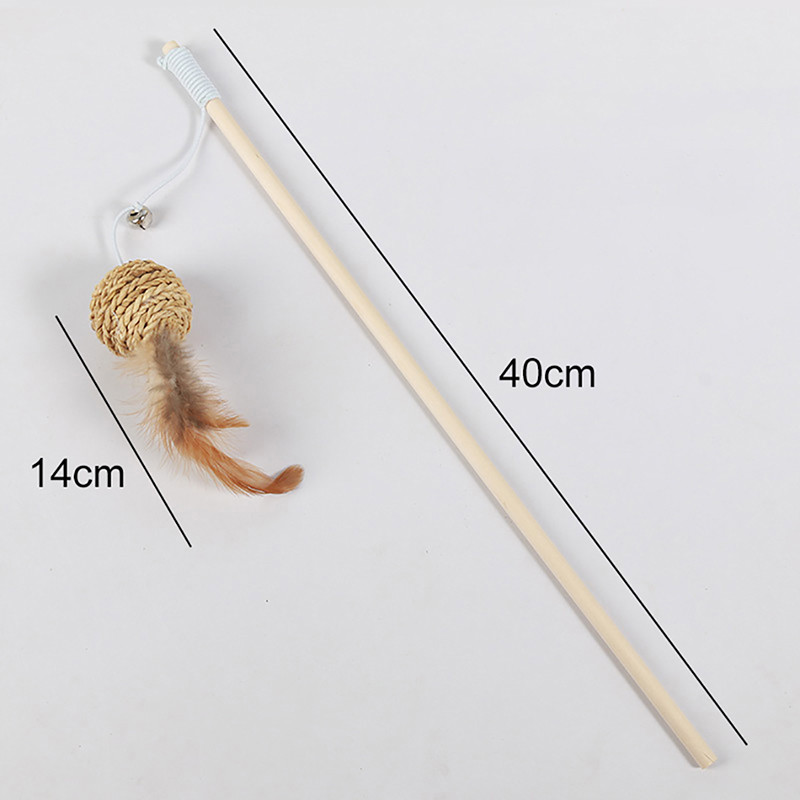 Jucărie pentru pisici, 1 bucată, pisică colorată, decor cu minge de ratan