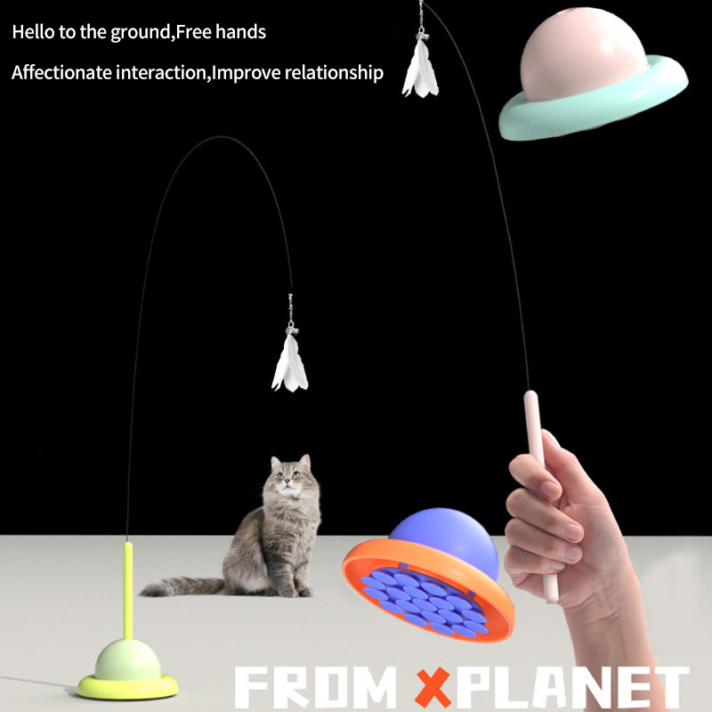 Cat Self Tere Kahe kasutusega eemaldatav pikk varras Cat Teaser Terasest traadist kellaimeja fikseeritud lemmikloomatarbed Interaktiivsed mänguasjad Kassitarbed