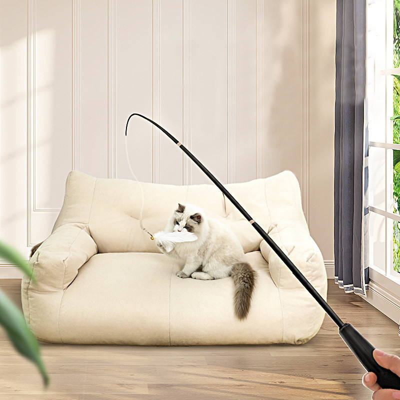 Cat Teaser Wands Interaktivni Cat Catcher Teaser Štap Štap Igračke na uvlačenje Trening Vježbanje Štap za pecanje Pribor za kućne ljubimce