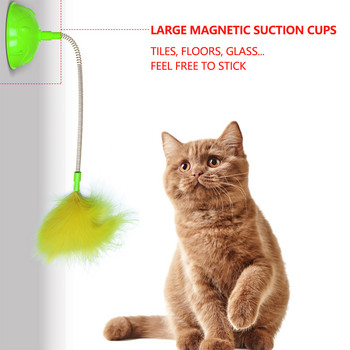 Διαδραστικό παιχνίδι γάτας Funny Feather for Kitten Cat Simulation Stick Teaser Pet Cat Supplies Προμήθειες για γάτες με σούπερ βεντούζα