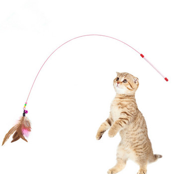 Симулация на риба Интерактивна играчка за котка Забавна птица с пера със звънец Играчка с котешка пръчка за коте Играчка Играчка с пръчица Котешки консумативи